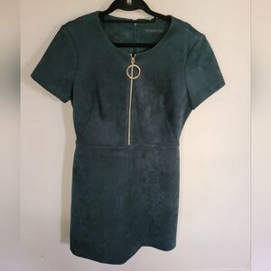 Calvin Klein 8Green Faux Suede Dress